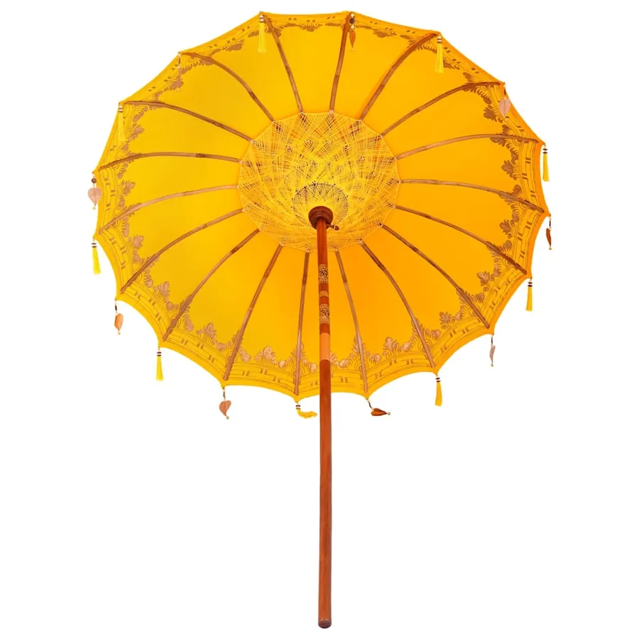 Parasol balinais Jaune 185 x 185 x 260 cm - 5