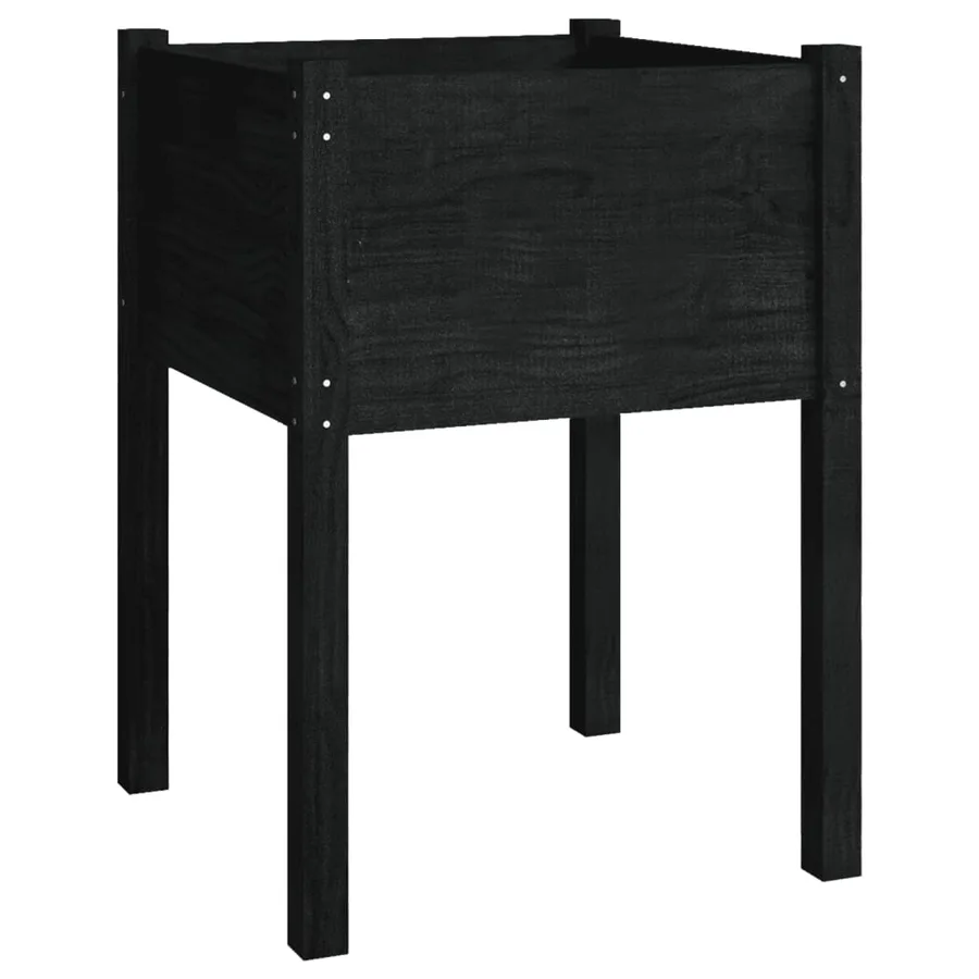 Jardinières 2 pcs Noir 50x50x70 cm Bois de pin massif - 4