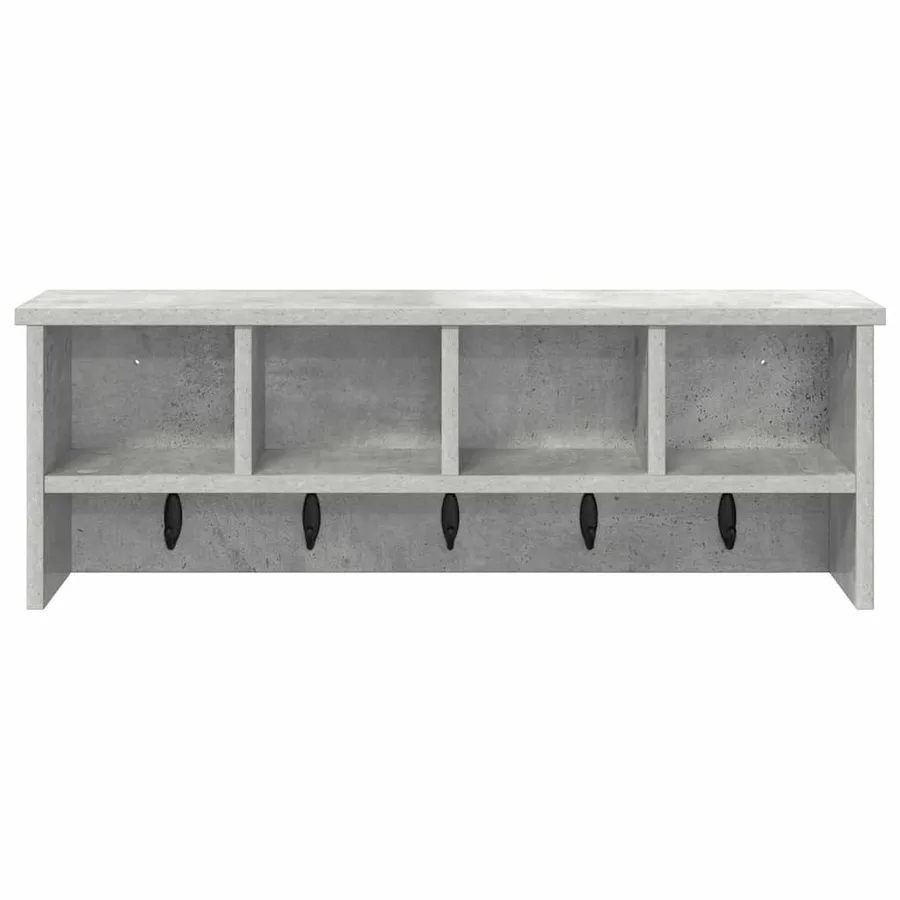 Porte-manteau mural avec étagère Gris béton 75 x 16 x 26 cm - 5