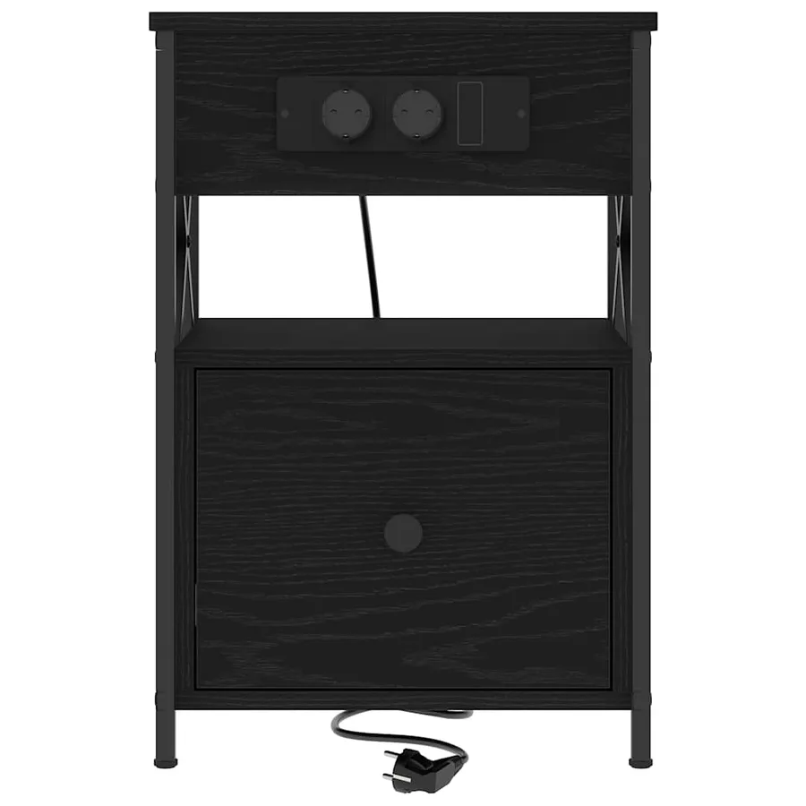 Cabinet de chevet avec tiroir 2 pcs Chêne noir 40 x 31 x 60 cm - 7