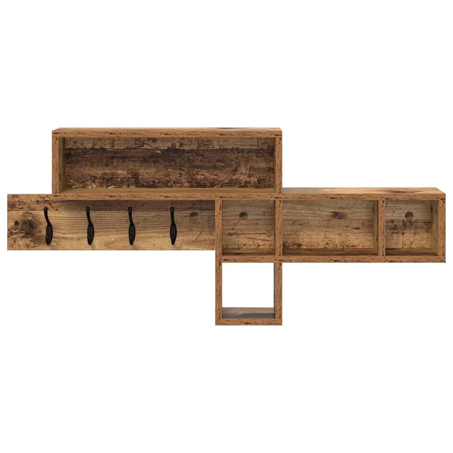 Porte-manteau mural avec étagère Bois ancien 100 x 12 x 43,5 cm - 5