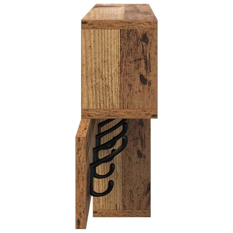 Porte-manteau mural avec étagère Bois ancien 100 x 12 x 43,5 cm - 6