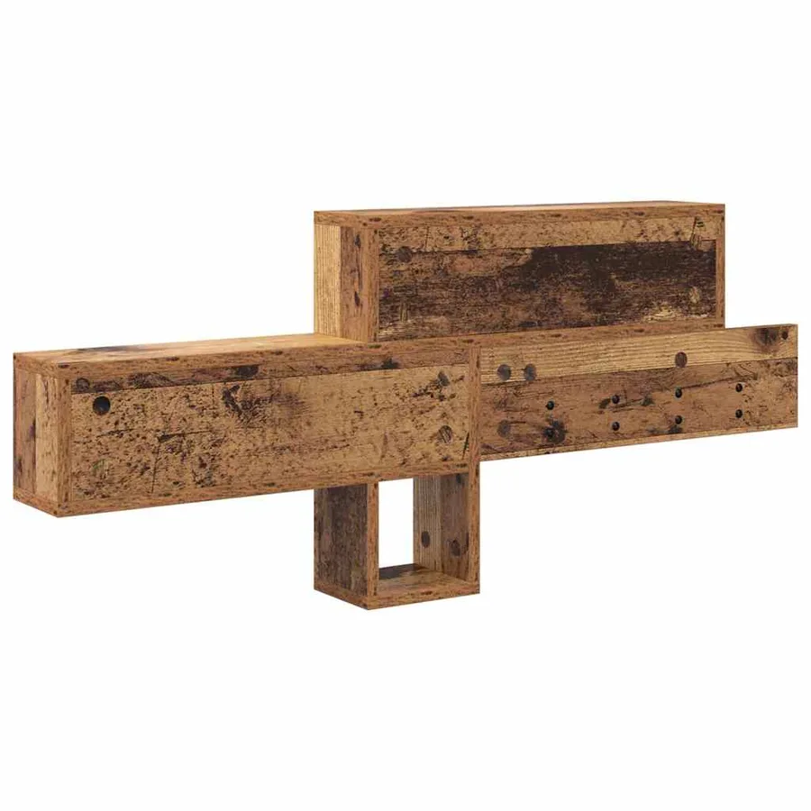 Porte-manteau mural avec étagère Bois ancien 100 x 12 x 43,5 cm - 7