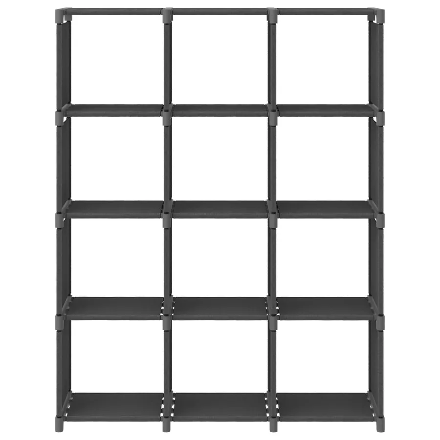 Étagère d'affichage 12 cubes Gris 103x30x141 cm Tissu - 2