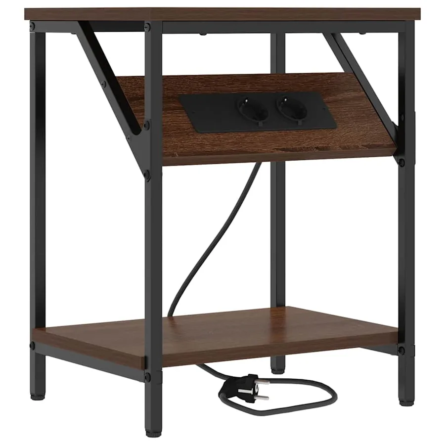 Cabinet de chevet 2 pcs Chêne brun 38 x 30 x 48 cm - 5