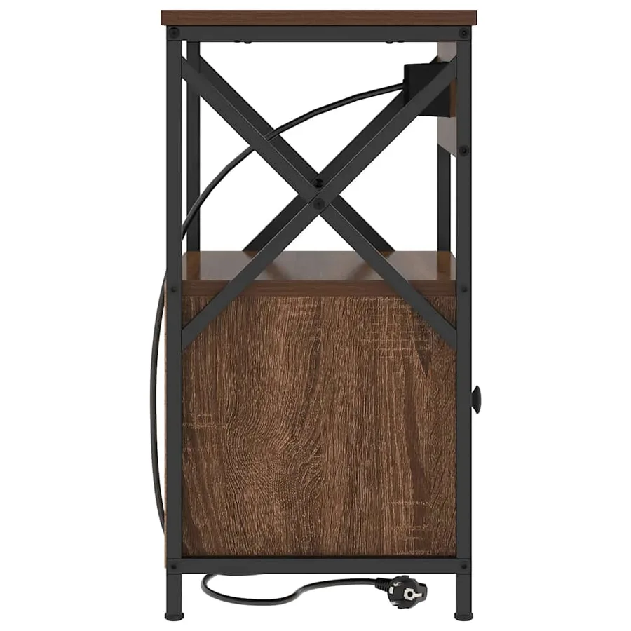 Cabinet de chevet Chêne brun 40 x 31 x 60 cm Bois d'ingénierie - 7