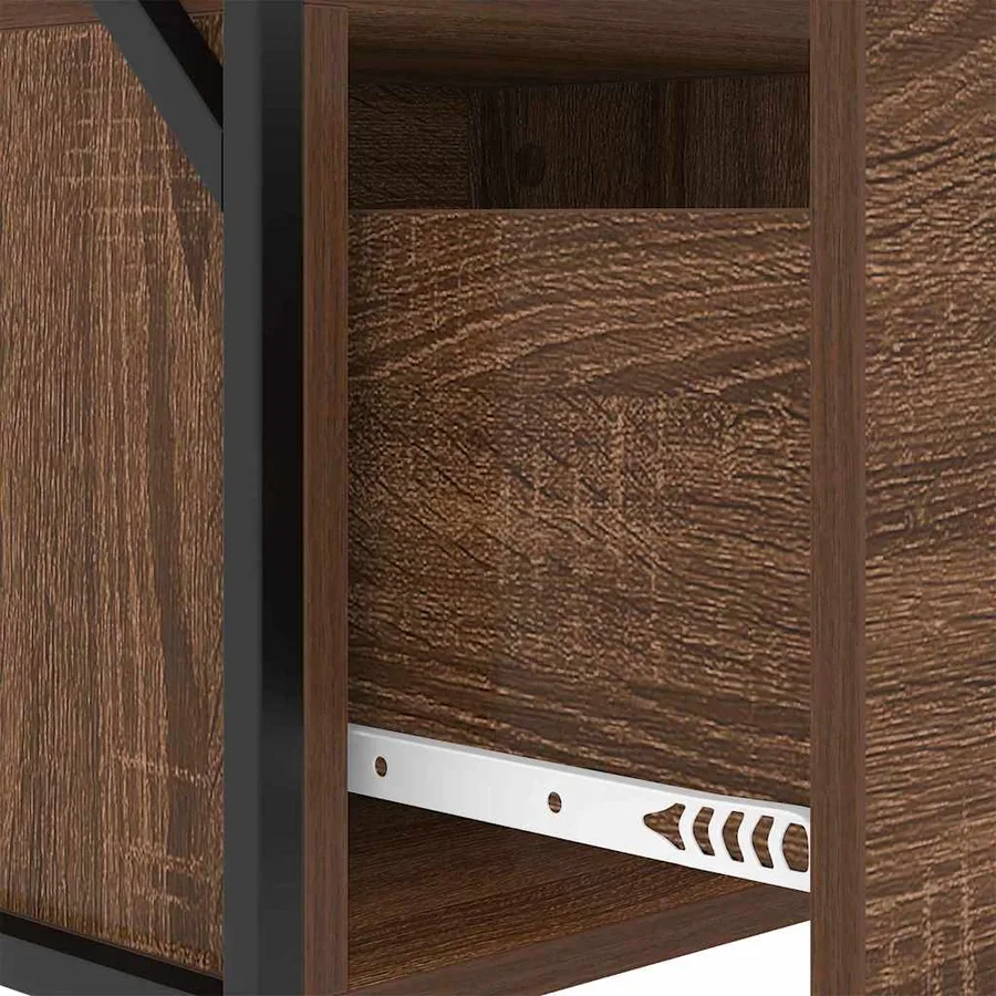 Cabinet de chevet Chêne brun 40 x 31 x 60 cm Bois d'ingénierie - 8