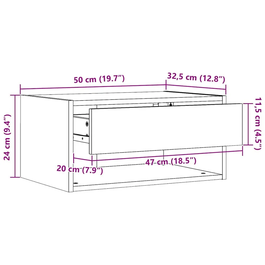 Table de chevet Brun cire 50 x 32,5 x 24 cm Bois massif en pin - 13