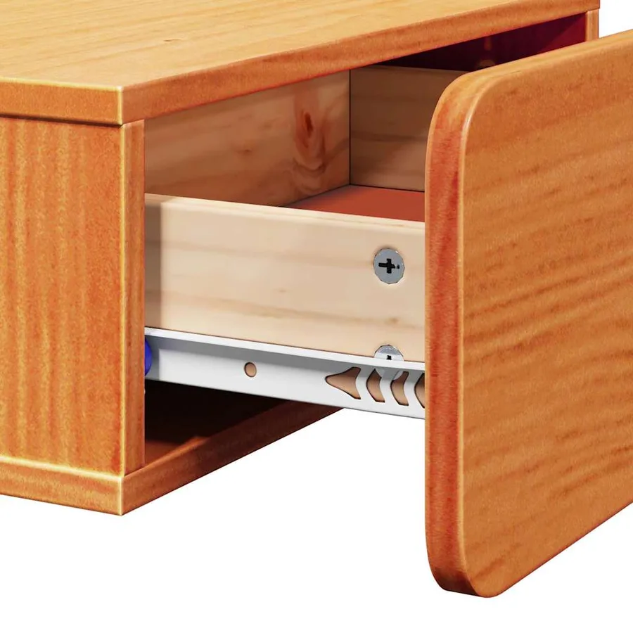 Table de chevet Brun cire 44 x 32,5 x 40 cm Bois massif en pin - 10