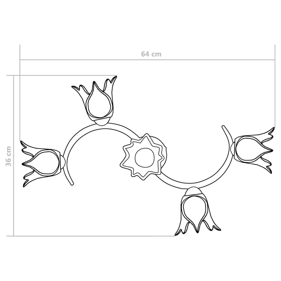 Plafonnier et abat-jour verre transparent 5 ampoules E14 Tulipe - 10