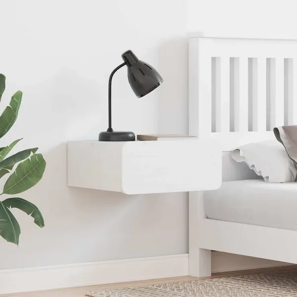 Table de chevet avec tiroir 2 pcs Blanc 39 x 34 x 16,5 cm