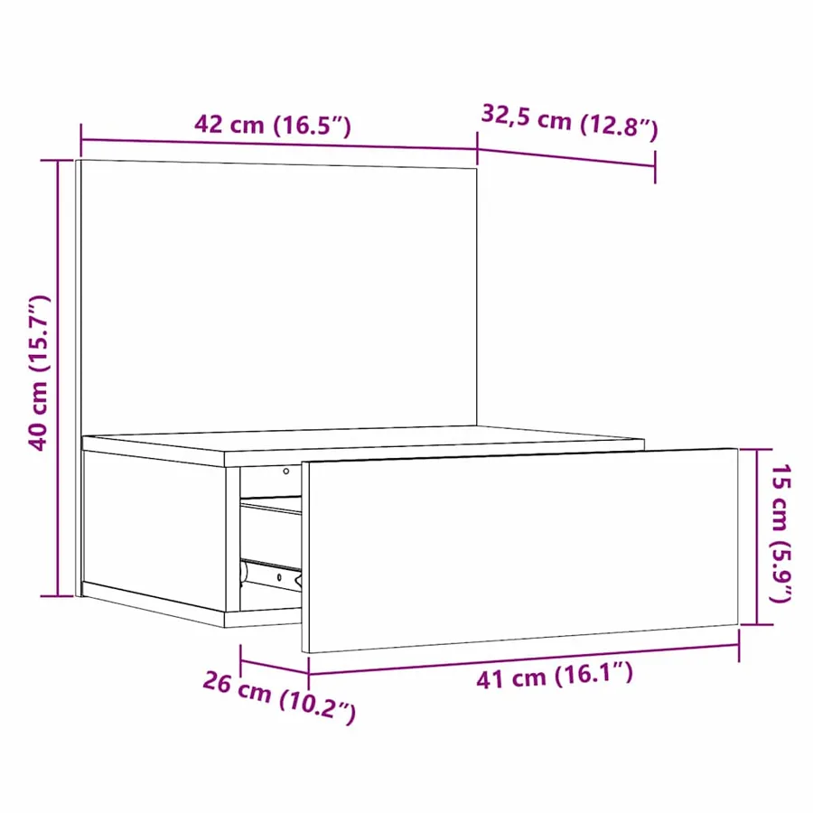 Table de chevet avec tiroir 2 pcs Brun cire 42 x 32,5 x 40 cm - 13
