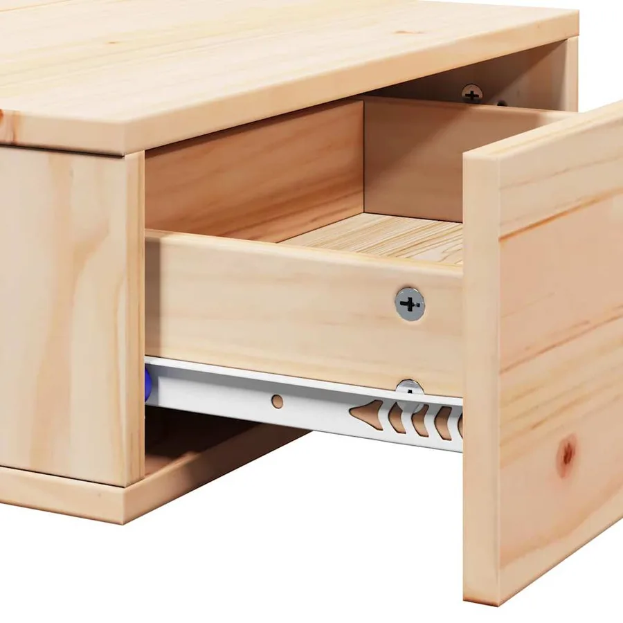 Table de chevet Marron 42 x 32,5 x 40 cm Bois massif en pin - 8