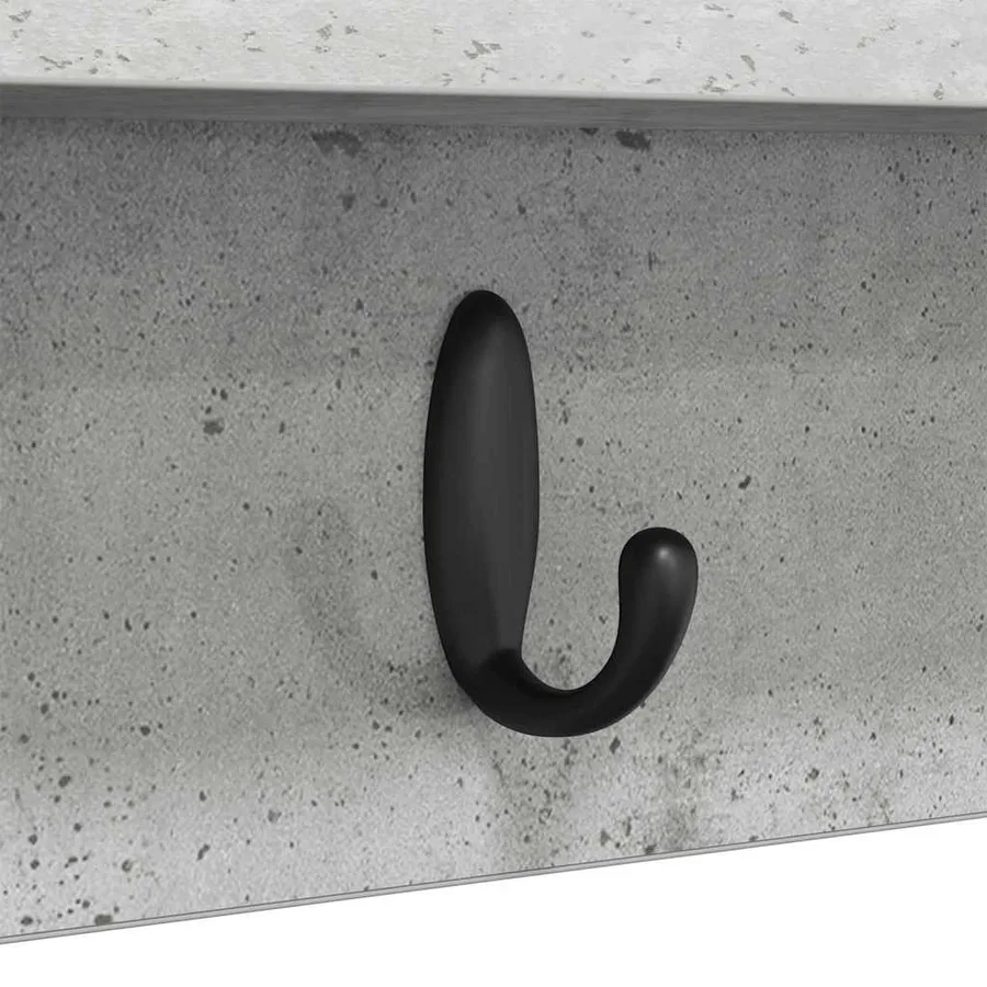 Porte-manteau mural Montage mural Gris béton 80 x 10,5 x 18 cm - 9