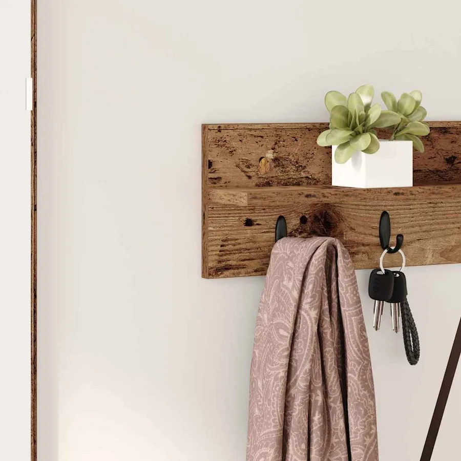 Porte-manteau mural Montage mural Bois ancien 80 x 10,5 x 18 cm - 4