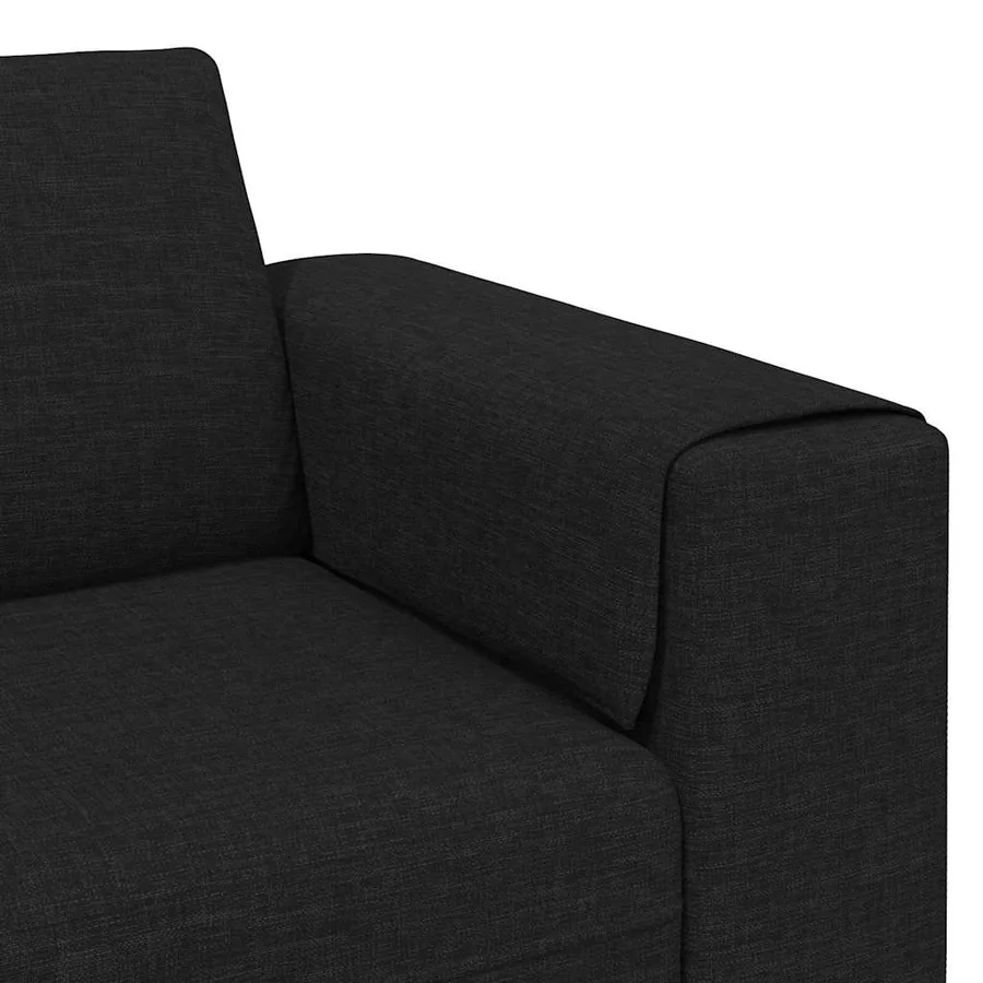 Canapé de salon Noir 250 x 77 x 76 cm Polyester - 7