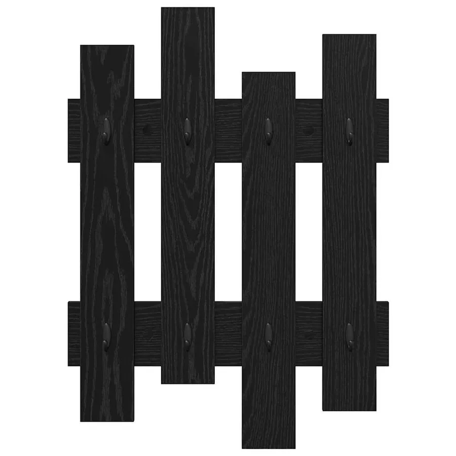 Porte-manteau mural Chêne noir 60 x 3 x 82 cm Bois d'ingénierie - 5