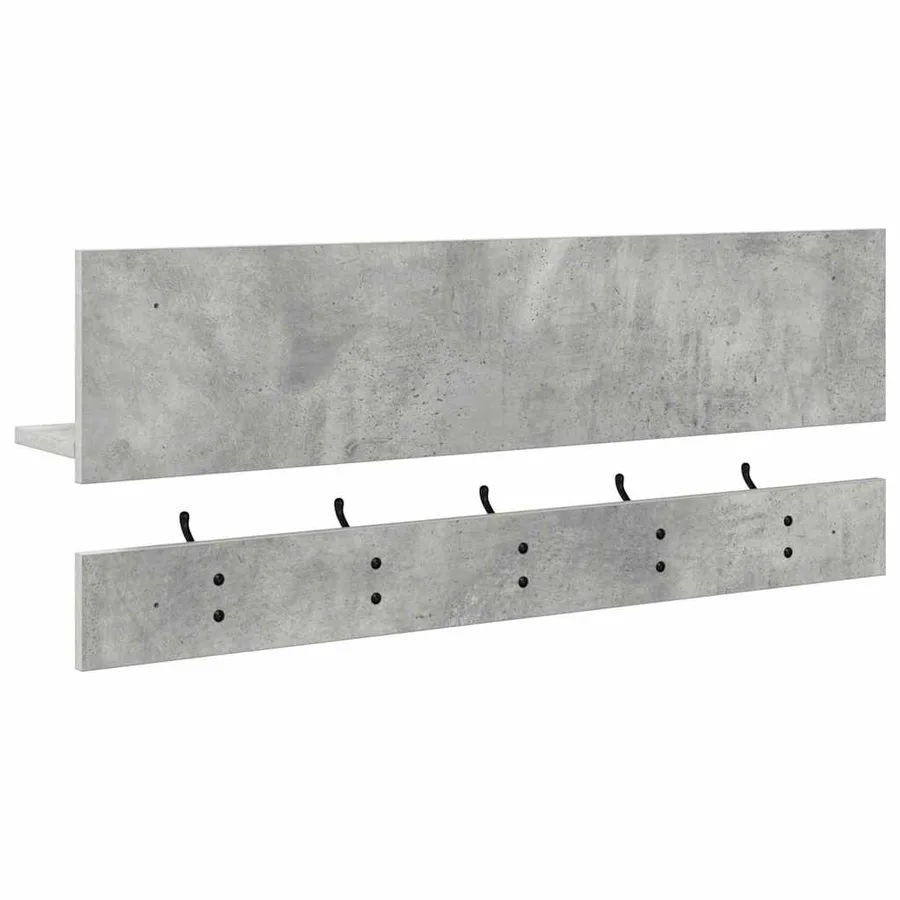 Porte-manteau mural avec étagère Gris béton 90 x 15 x 36 cm - 7