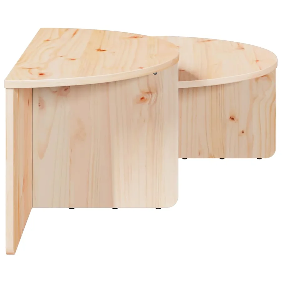 Table basse 2 pcs Naturel Bois massif en pin - 8