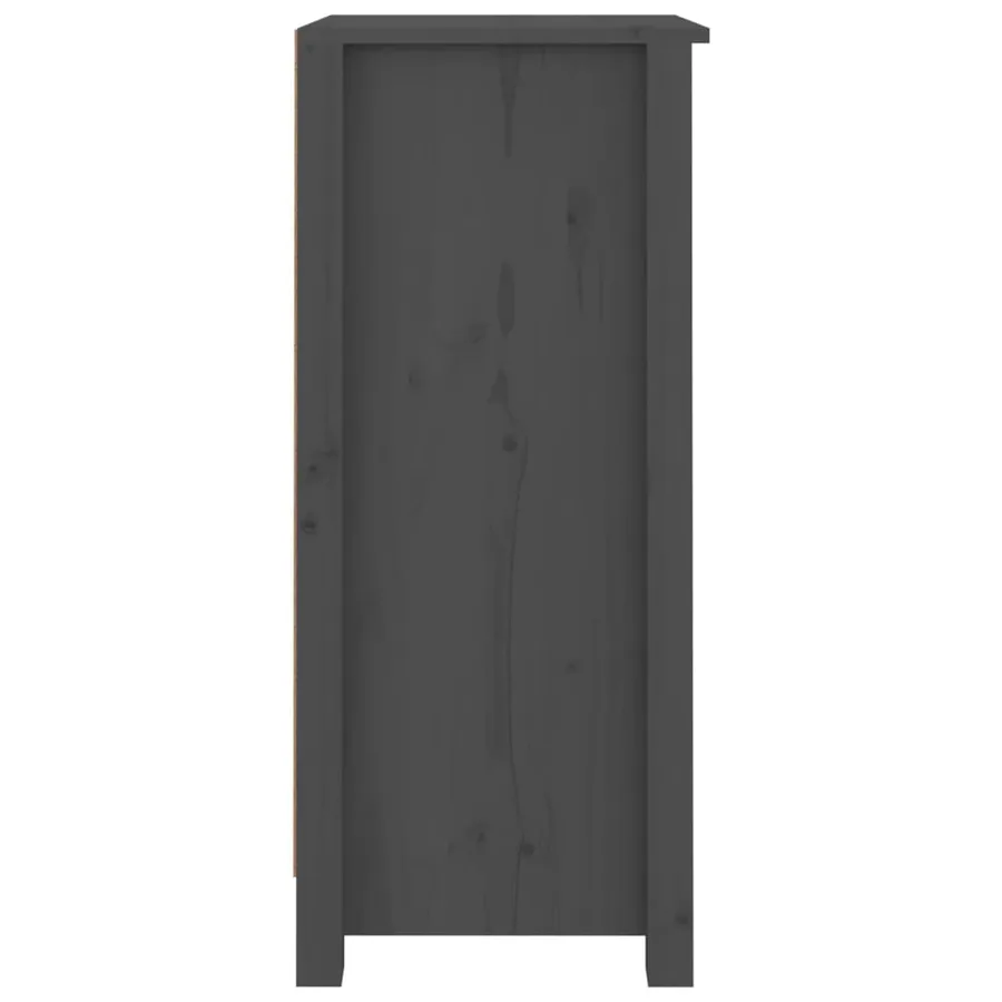 Buffets 2 pcs Gris 40x35x80 cm Bois massif de pin - 7