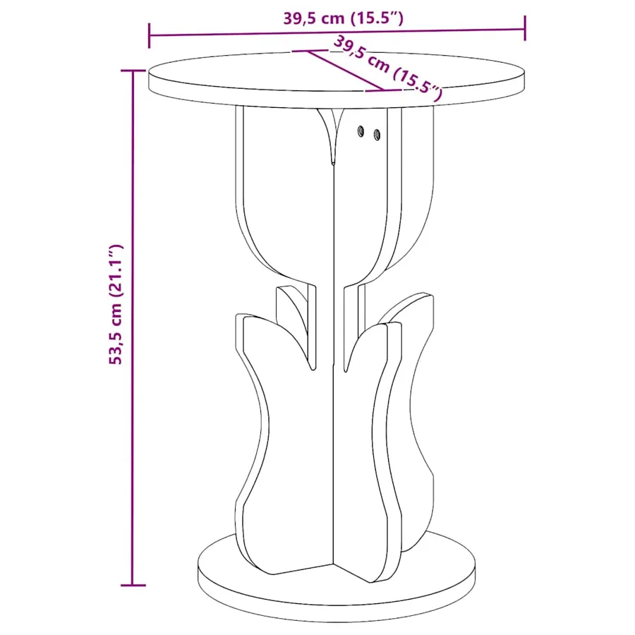 Table basse Naturel 39,5 x 39,5 x 53,5 cm Bois massif en pin - 11