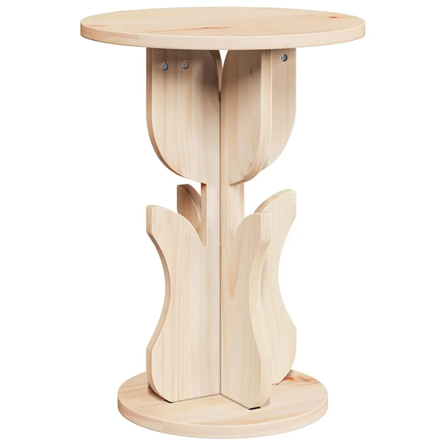 Table basse Naturel 39,5 x 39,5 x 53,5 cm Bois massif en pin - 7