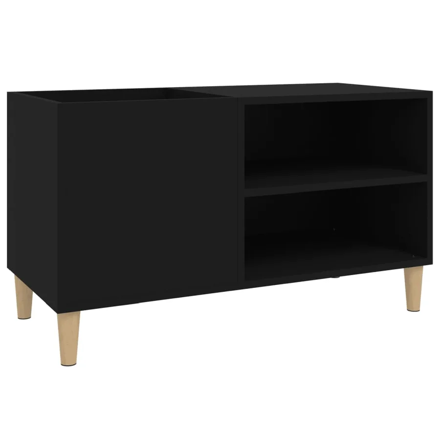 Armoire à disques noir 84,5x38x48 cm bois d'ingénierie - 2