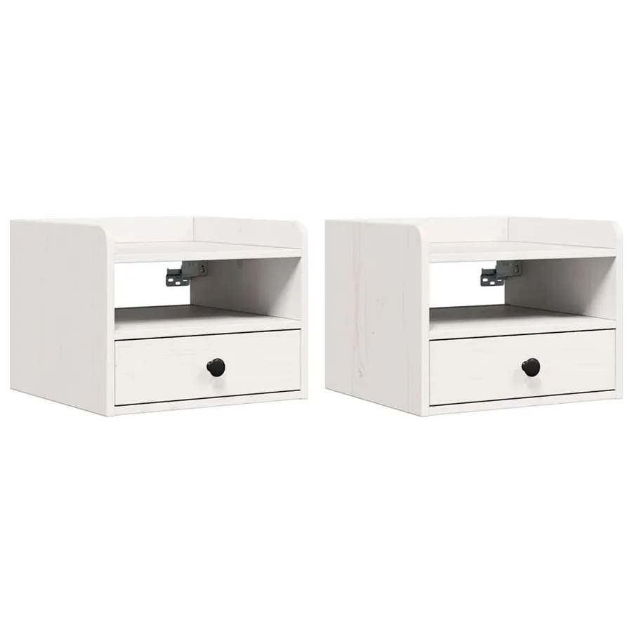 Table de chevet avec tiroir 2 pcs Blanc 38 x 36 x 29,5 cm - 2