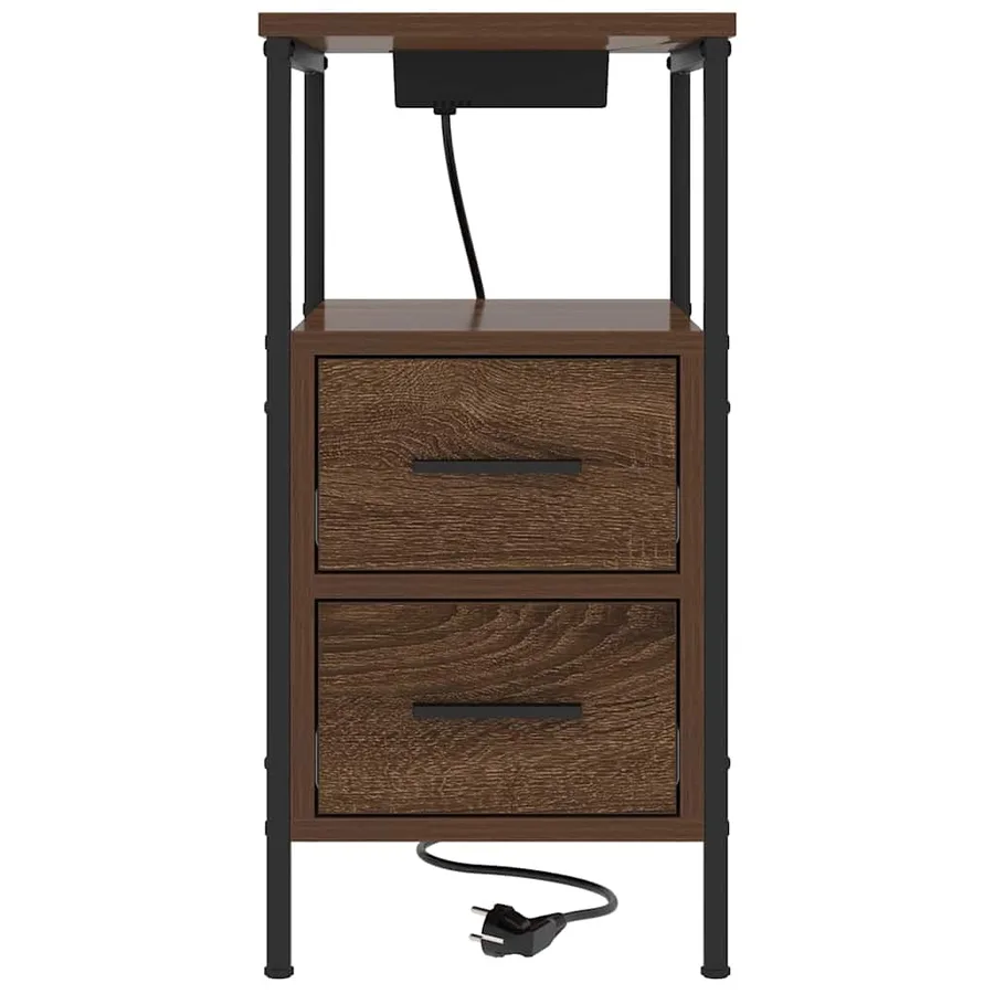 Cabinet de chevet Chêne brun 30 x 48 x 61 cm Bois d'ingénierie - 6