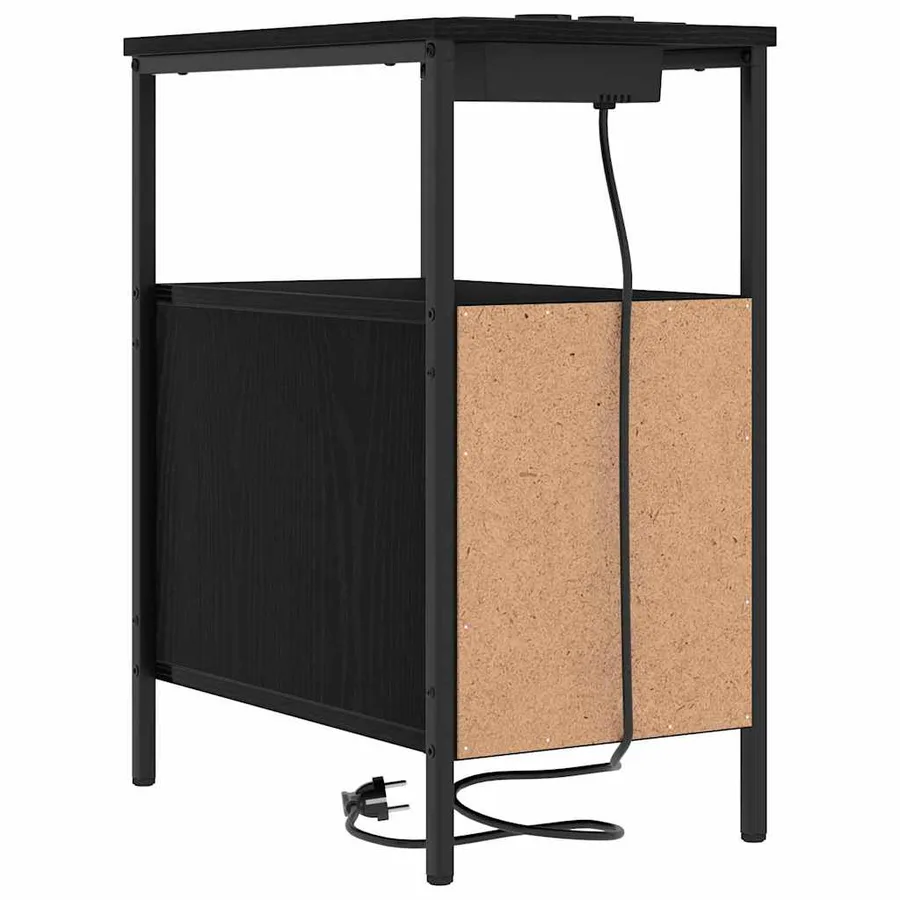 Cabinet de chevet avec tiroir 2 pcs Chêne noir 30 x 48 x 61 cm - 9