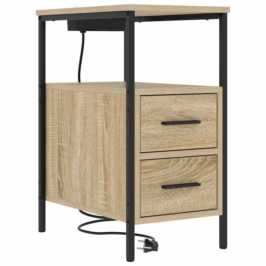 Cabinet de chevet 2 pcs Chêne Sonoma 30 x 48 x 61 cm - 5