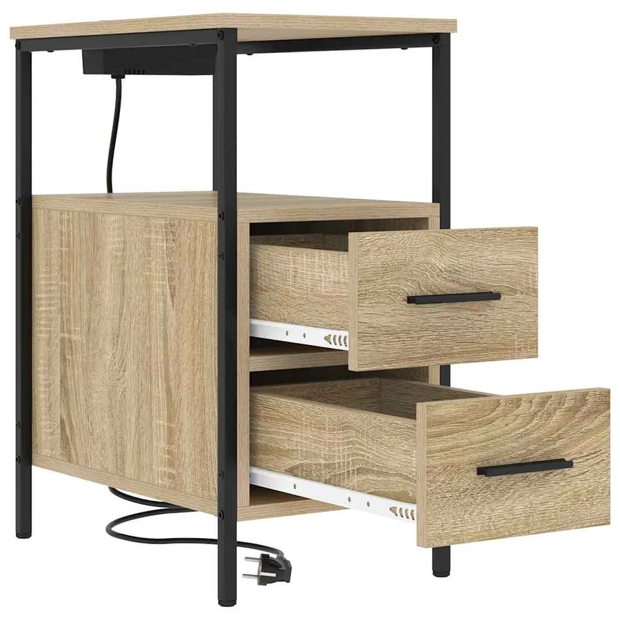 Cabinet de chevet 2 pcs Chêne Sonoma 30 x 48 x 61 cm - 6