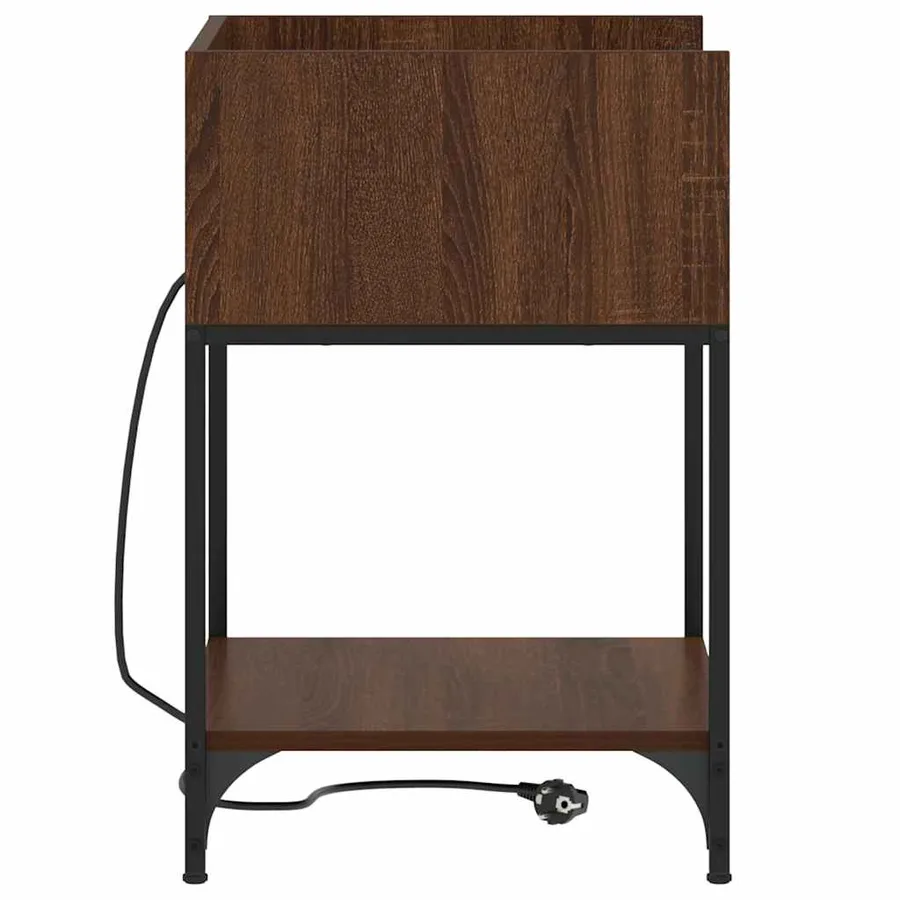 Cabinet de chevet avec étagère 2 pcs Chêne brun 40 x 40 x 61 cm - 7