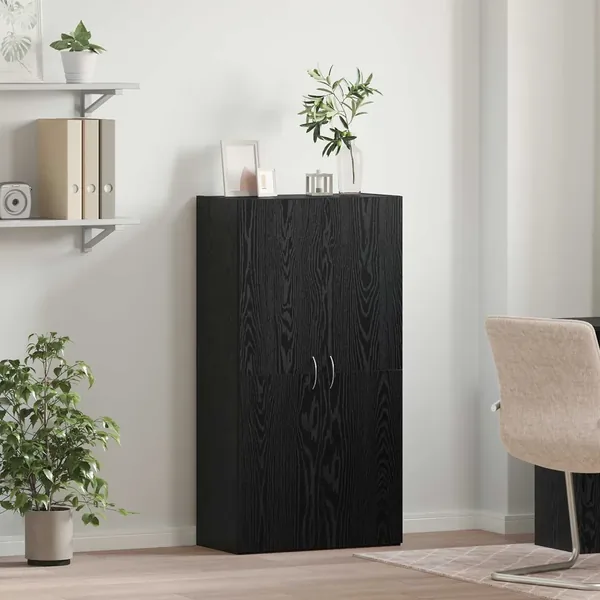Cabinet de Bureau Chêne noir 60 x 32 x 115 cm Bois d'ingénierie