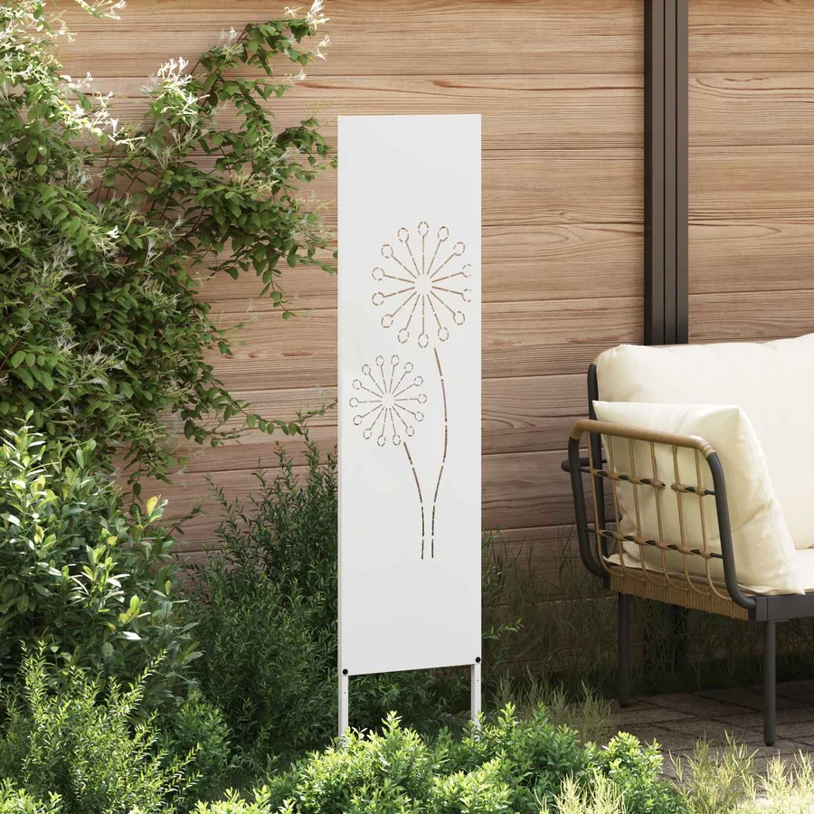 Écran de confidentialité de jardin Fretwork Blanc 32 x 140 cm - 3