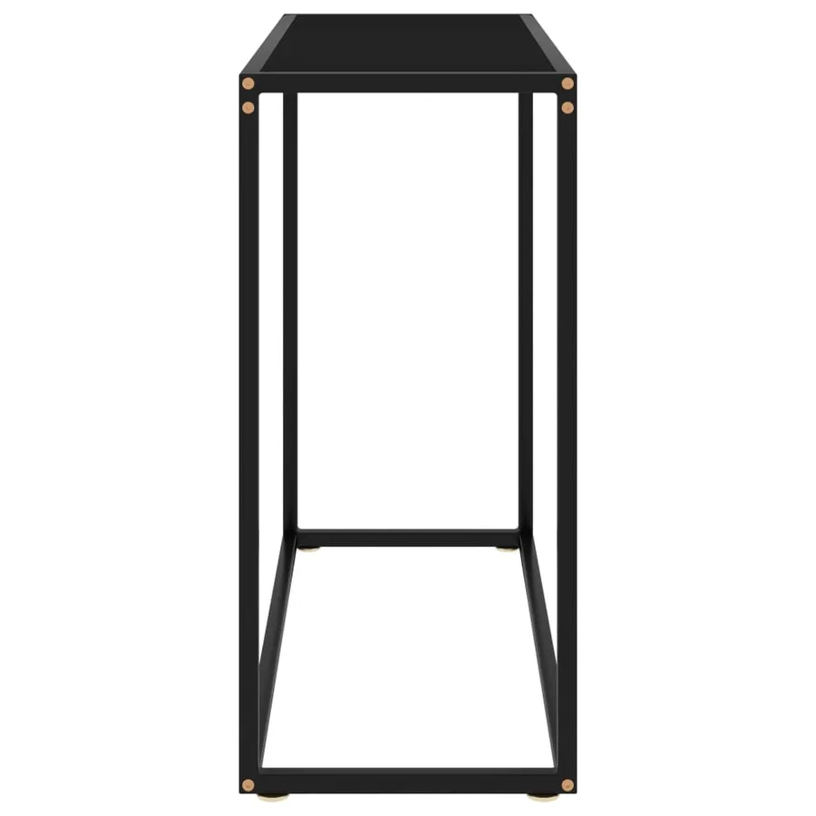 Table console Noir 80x35x75 cm Verre trempé - 3