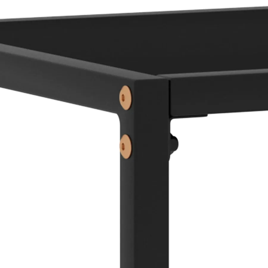 Table console Noir 80x35x75 cm Verre trempé - 5