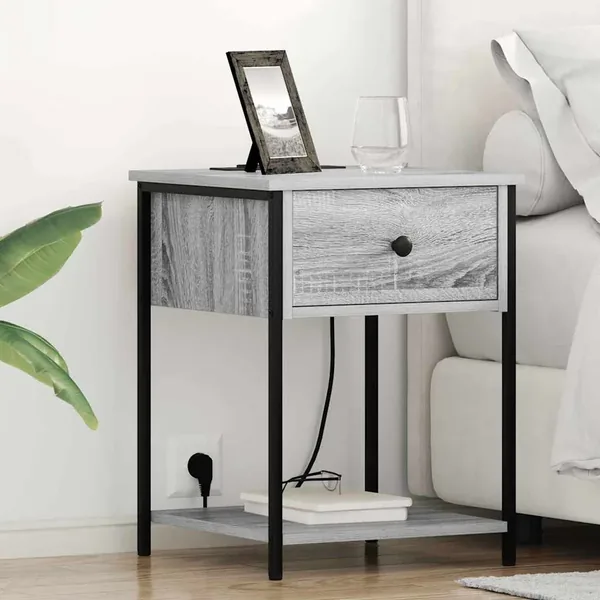 Cabinet de chevet Gris Sonoma 42 x 41 x 56 cm Bois d'ingénierie