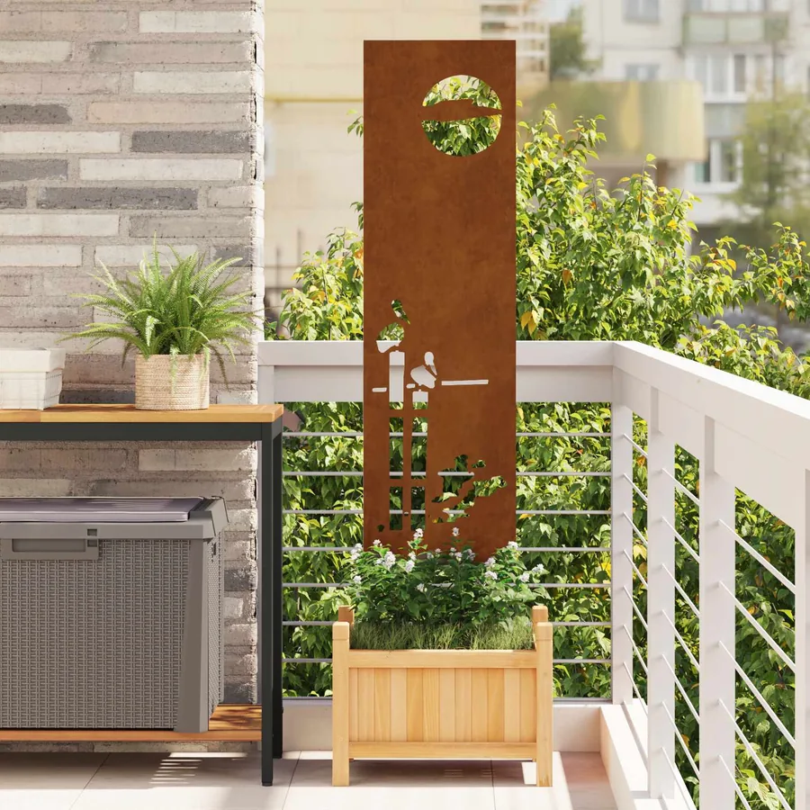 Écran de confidentialité de jardin Fretwork Rouillé 32 x 140 cm