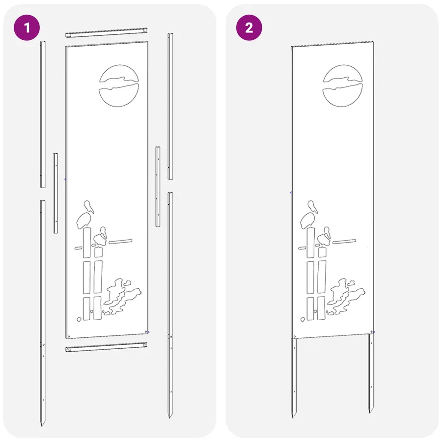 Écran de confidentialité de jardin Fretwork Rouillé 32 x 140 cm - 14
