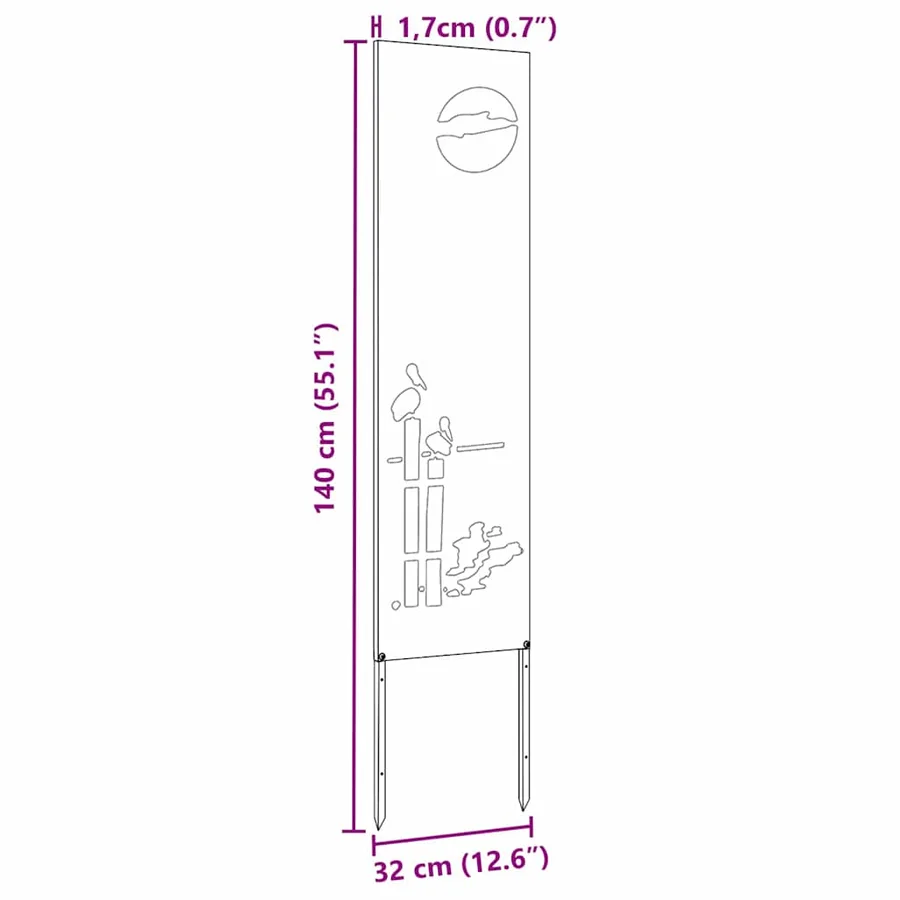 Écran de confidentialité de jardin Fretwork Rouillé 32 x 140 cm - 17