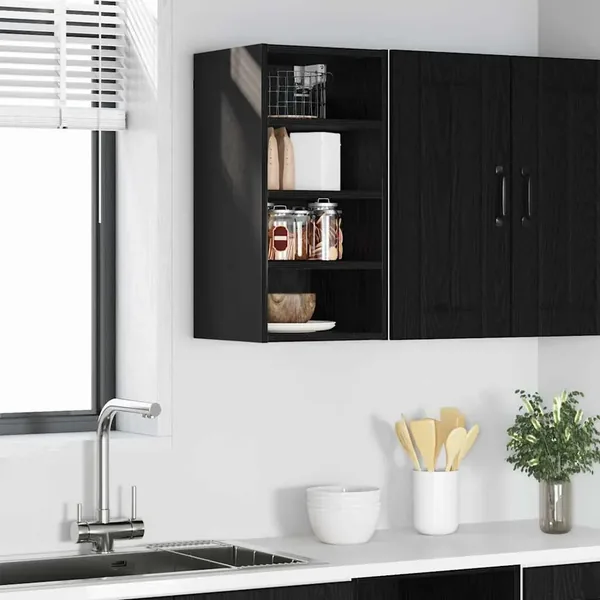 Armoire suspendue avec étagère Chêne noir 30 x 29,5 x 60 cm