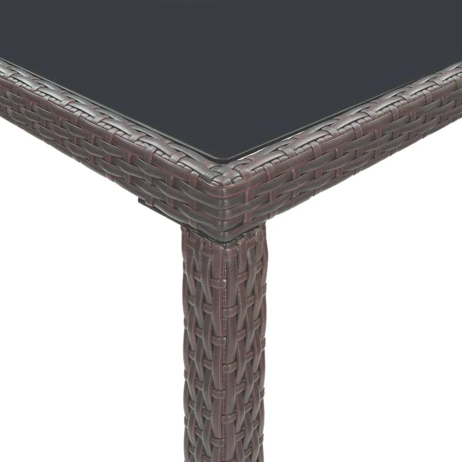 Ensemble de bar de jardin 7pcs coussins Résine tressée Marron - 8