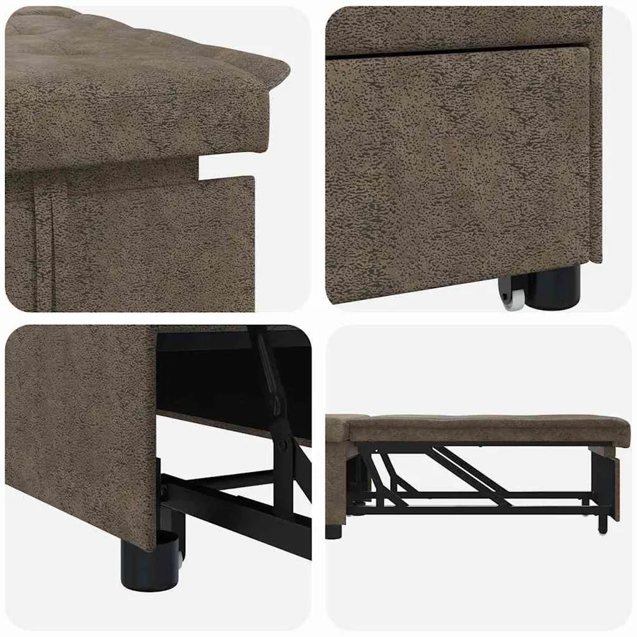 Canapé-Lit Gris foncé 194 x 67 x 82 cm Tissu Huahua - 7