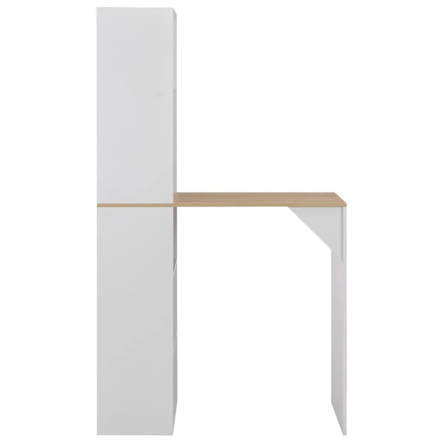 Table de bar avec armoire Blanc 115x59x200 cm - 2