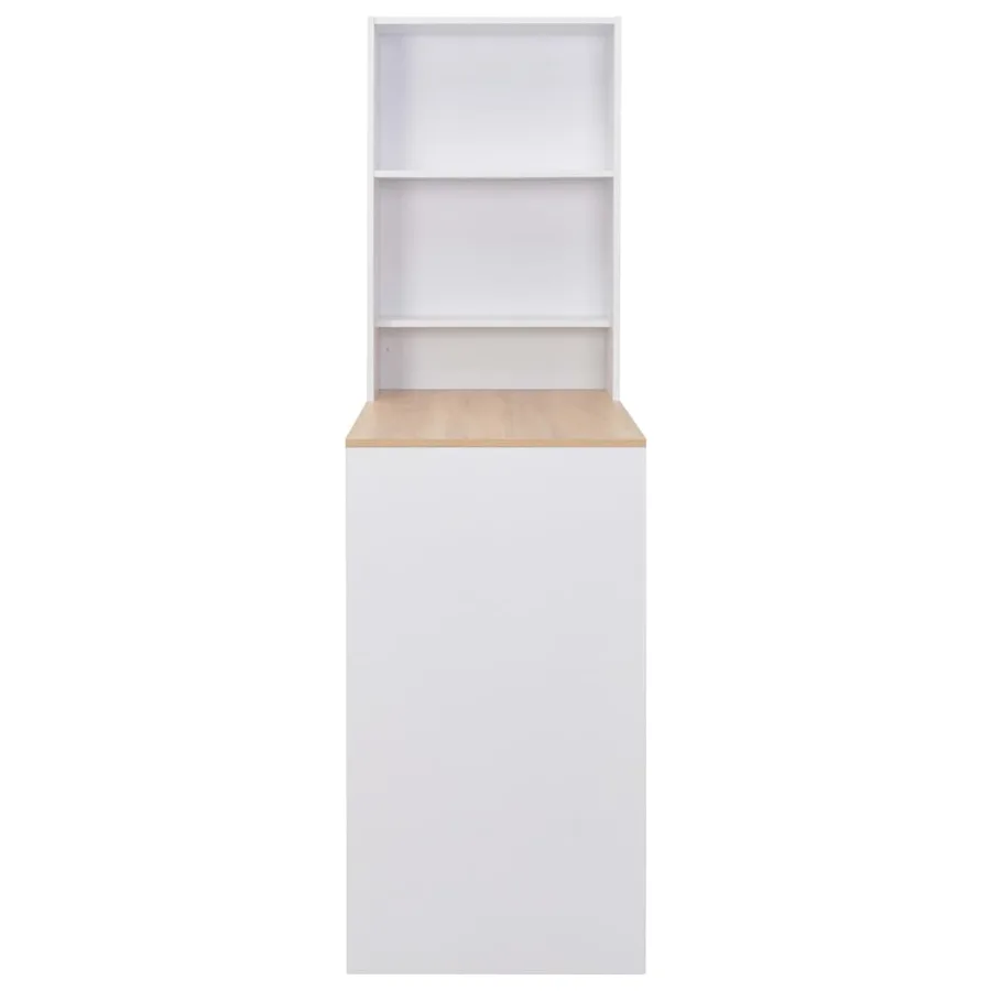 Table de bar avec armoire Blanc 115x59x200 cm - 3