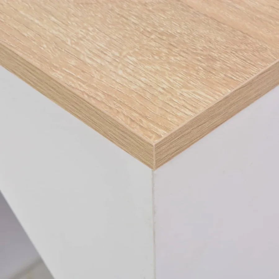 Table de bar avec armoire Blanc 115x59x200 cm - 4