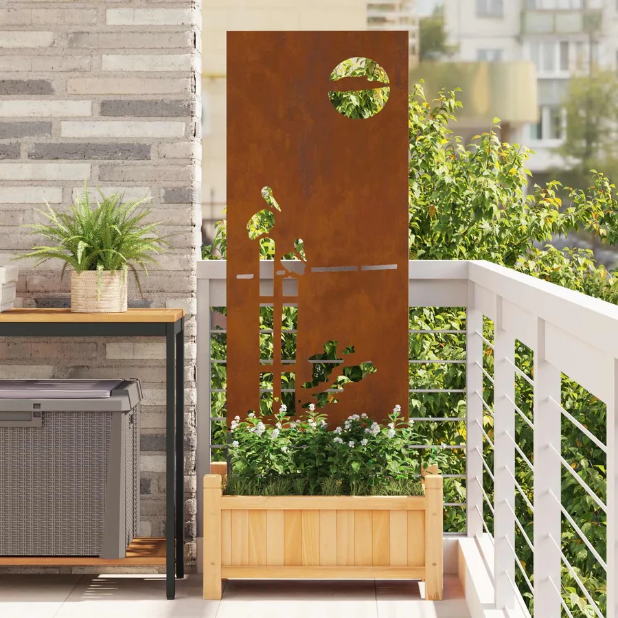 Écran de confidentialité de jardin Fretwork Rouillé 50 x 140 cm
