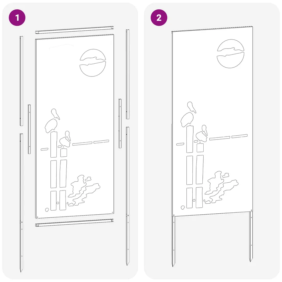 Écran de confidentialité de jardin Fretwork Rouillé 50 x 140 cm - 13