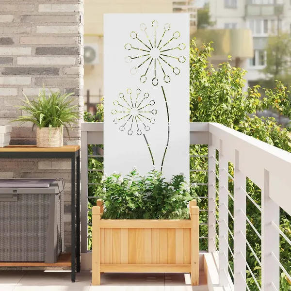 Écran de confidentialité de jardin Fretwork Blanc 50 x 140 cm